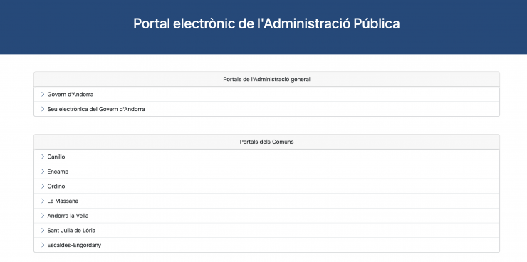 La plana web des d'on es poden fer els tràmits en línia.